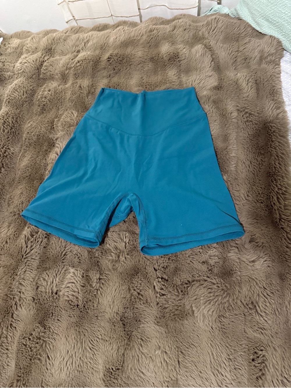 Amazon Teal High-Waist Bike Shorts